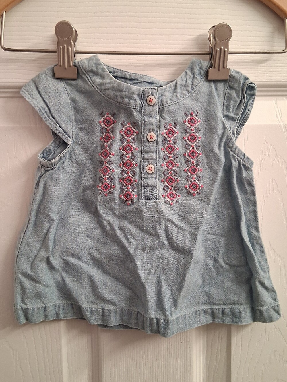 Carters Boho Denim Embroidered Top 6 Months